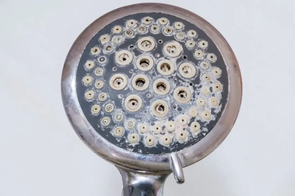 Mineral buildup in showerhead