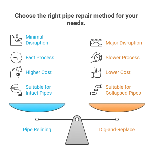Choosing the right method to repair pipes