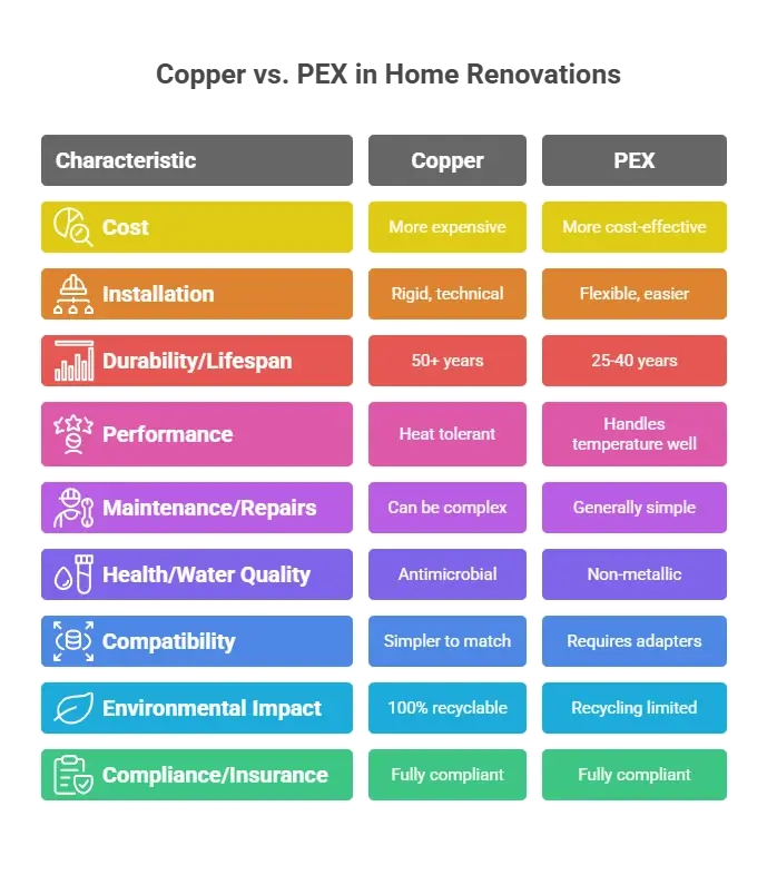 Comparison of Copper and PEX Pipes