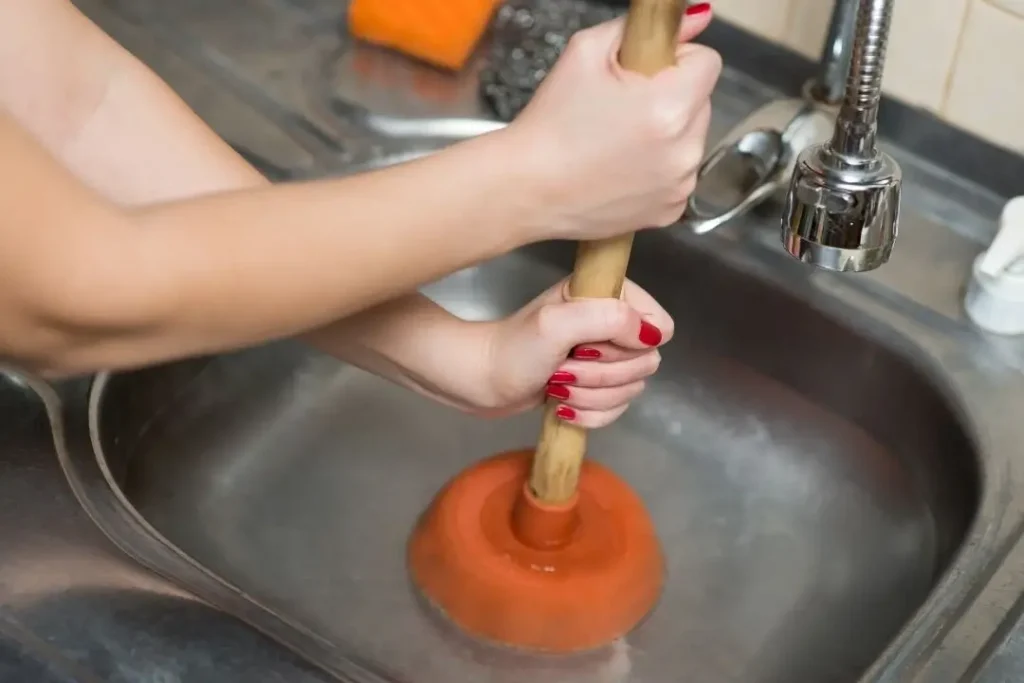 clogged sink due to blocked drain