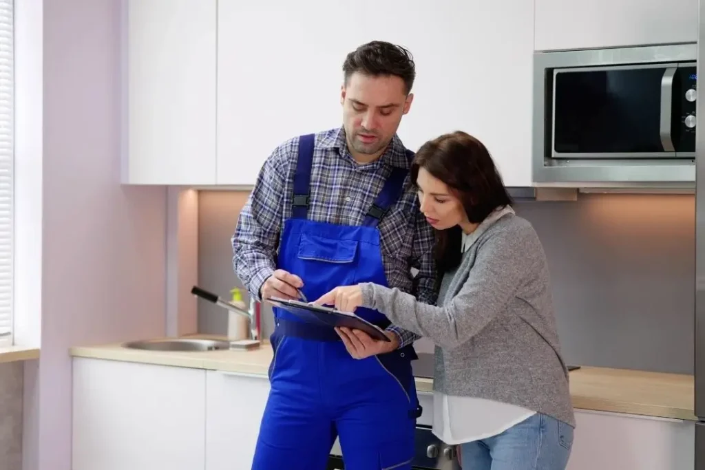 talking to a plumber